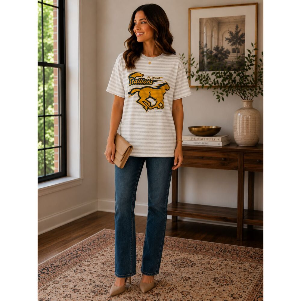 Vintage 1993 St. Louis Stallions Proposed NFL Team Graphic Tee Made In USA Med